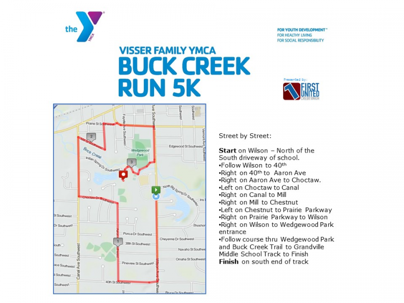 Visser Family YMCA Buck Creek 5K Grandville, Michigan Running