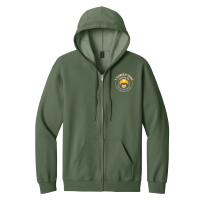 View a larger image of Unisex Midweight Fleece Full-Zip Hooded Sweatshirt  - Military Green