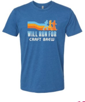 View a larger image of Will Run for Craft Brew Tee - Heather Cool Blue