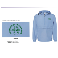 View a larger image of Pre-order:  Light Blue Adult Windbreaker (2XL - 3XL)