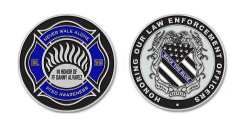 View a larger image of 2023 Never Walk Alone Challenge Coin - Honoring Law Enforcement