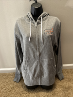 View a larger image of Heather Gray Full zip Hoodie with embroidered logo