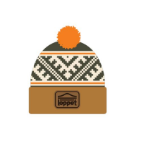 View a larger image of Loppet Beanie - Orange Pom + Patch