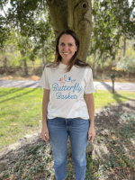 View a larger image of Butterfly Baskets Women’s Tee – White (Sizes Small & Large)