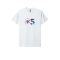 View a larger image of WHITE Men's / Unisex T Shirt with 5 year logo full color