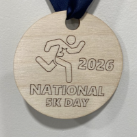 View a larger image of National 5K Day Laser Etched Wooden Medallion