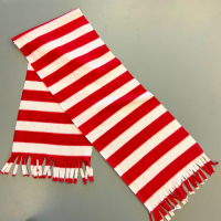 View a larger image of  Red/ White Striped Scarf