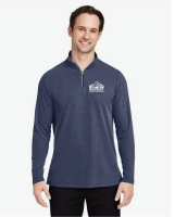 View a larger image of  CE405 Men's Heather Navy Quarter-Zip 