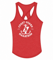 View a larger image of Ladies Racerback Tank-Red & white logo