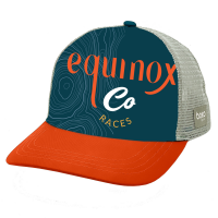 View a larger image of Equinox CO Races Trucker Hat - Orange/NavyBlue 