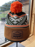 View a larger image of Loppet Beanie - Orange Pom + Patch