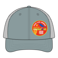 View a larger image of Peace Love Running Trucker Hat - Charcoal/ Cyan