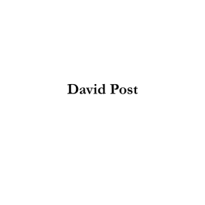 Sponsor Logo for David Post
