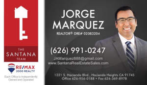 Sponsor Logo for Jorge Marquez, Santana Real Estate, Mr. Covina