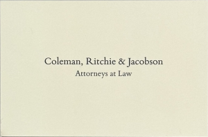 Sponsor Logo for Coleman, Ritchie & Jacobson - Attorneys at Law