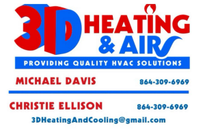 Sponsor Logo for 3D Heating and Air