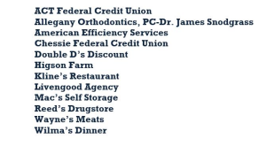 Sponsor Logo for Business Names of Sponsors