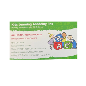 Sponsor Logo for Kids Learning Academy, Inc. Gail & Reginald Hunter/Owners