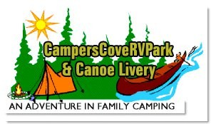 Sponsor Logo for Campers Cove RV Park & Canoe Livery