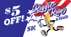 Virtual Race Bag Offer Logo for Sitrin Riggie Run & Walk $5 off Registration