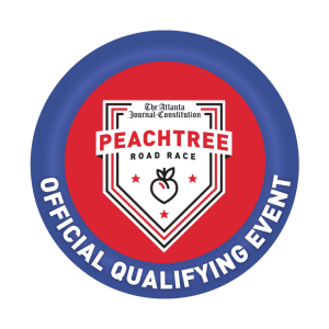 Sponsor Logo for The 10K and 5K races are AJC Peachtree Road Race Qualifiers and USATF Certified.