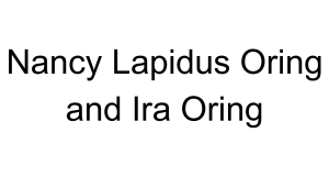 Sponsor Logo for Nancy Lapidus Oring and Ira Oring