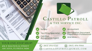 Sponsor Logo for Castillo Payroll & Tax Service Inc