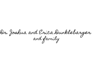Sponsor Logo for Dr. Joshua and Erica Dunklebarger and family