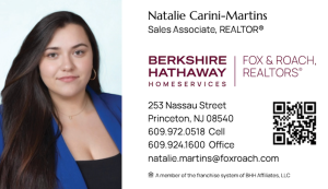 Sponsor Logo for Natalie Martins Realtor BHHS Fox & Roach Princeton NJ