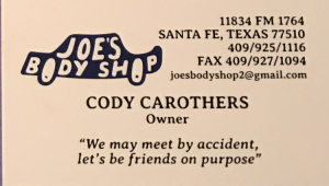 Sponsor Logo for Joe’s Body Shop
