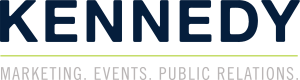 Sponsor Logo for KENNEDY Marketing. Events. Public Relations.