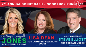 Logo for Vote Jones, Dean & Elliott for Judge!