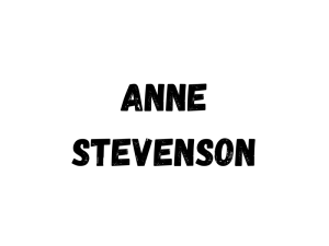 Sponsor Logo for Anne Stevenson