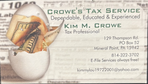 Sponsor Logo for Crowe's Tax Service