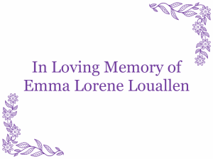 Sponsor Logo for In Memory of Emma Lorene Louallen