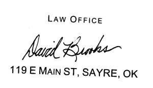Sponsor Logo for David Brooks- Law Office