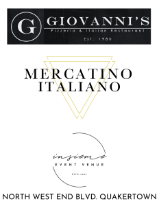 Sponsor Logo for Mercantino Itailano - Giovanni's - Insieme Event Venue