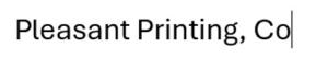 Sponsor Logo for Pleasant Printing, Co