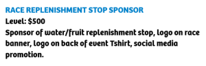 Sponsor Logo for Race Replenishment Stop Sponsor