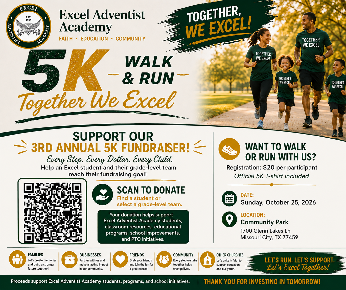 Excel Adventist Academy 5K Walk/Run Fundraiser, photo 2 of 3