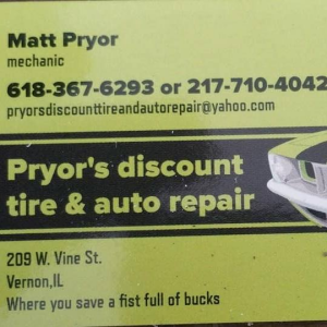 Sponsor Logo for Pryor's Discount Tire & Auto Repair