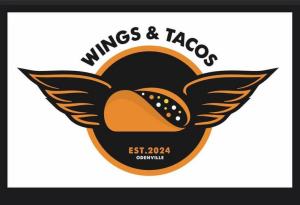 Sponsor Logo for Wings and Tacos