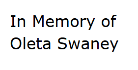 Sponsor Logo for In Memory of Oleta Swaney