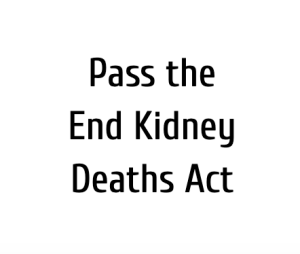 Sponsor Logo for Pass the End Kidney Deaths Act HR 2687