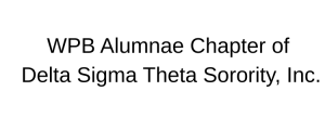 Logo for WPB Alumnae Chapter of Delta Sigma Theta Sorority, Inc.