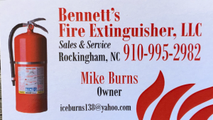 Sponsor Logo for Bennett's Fire Extinguisher LLC
