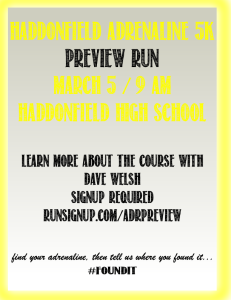 Haddonfield Adrenaline 5k - course preview group run