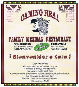Sponsor Logo for Camino Real Family Mexican Restaurant of Berryville