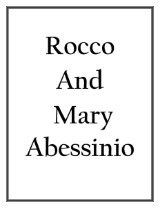 Sponsor Logo for Rocco and Mary Abessinio