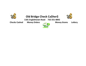 Sponsor Logo for Old Bridge Check Ca$her$